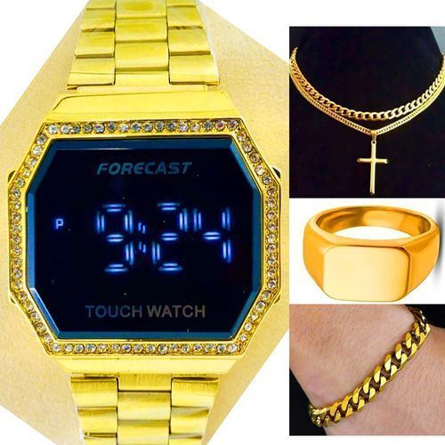 Long Lasting/No Tarnish Gold Classic Wrist Watch For Executive Men/Women With Gift Set