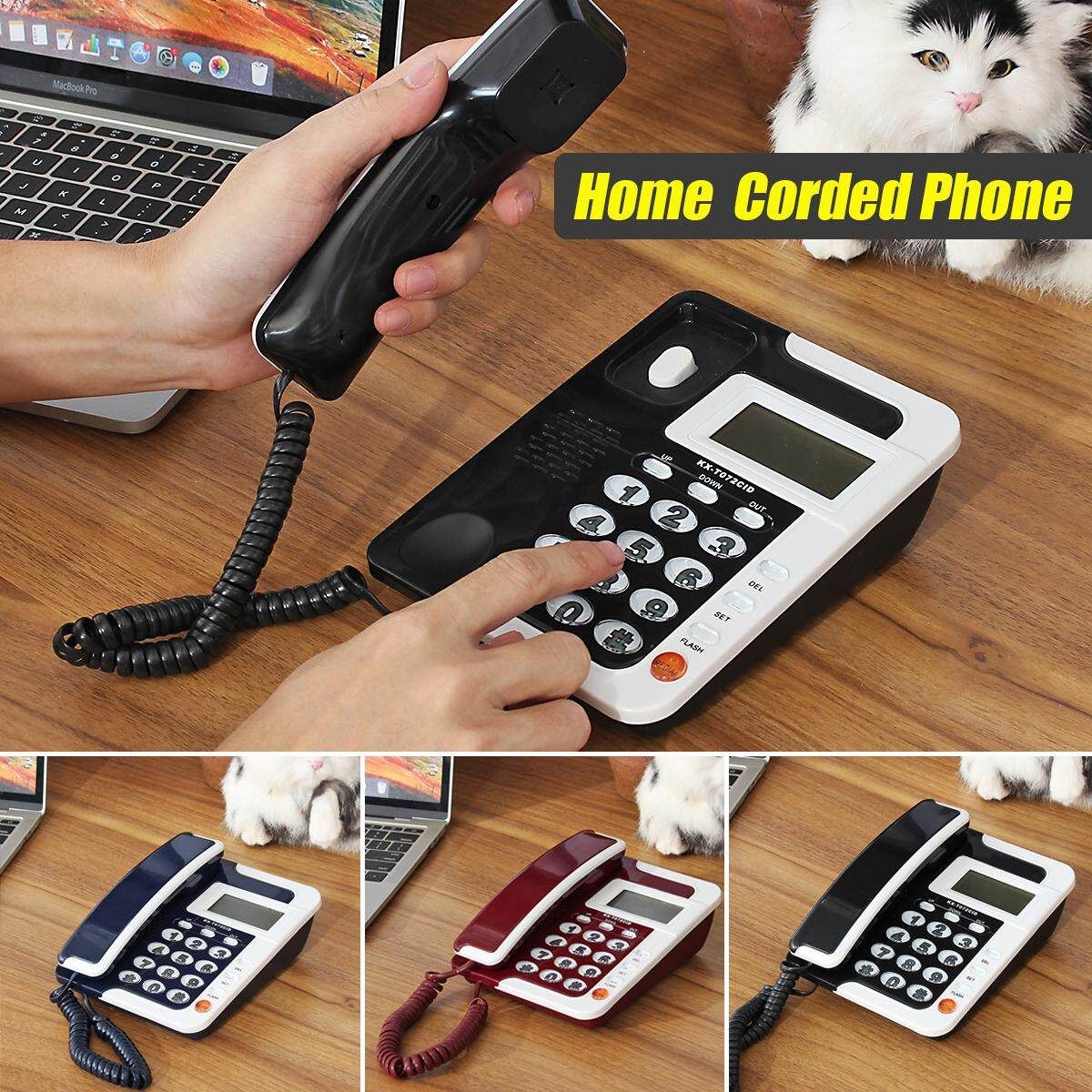 Red Black Blue Home Corded Phone Telephone Business Office Desktop LCD Deep Green