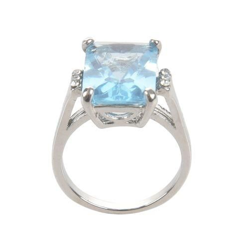 9 Light Blue Crystal Close Rings For Women Sapphire Jewelry