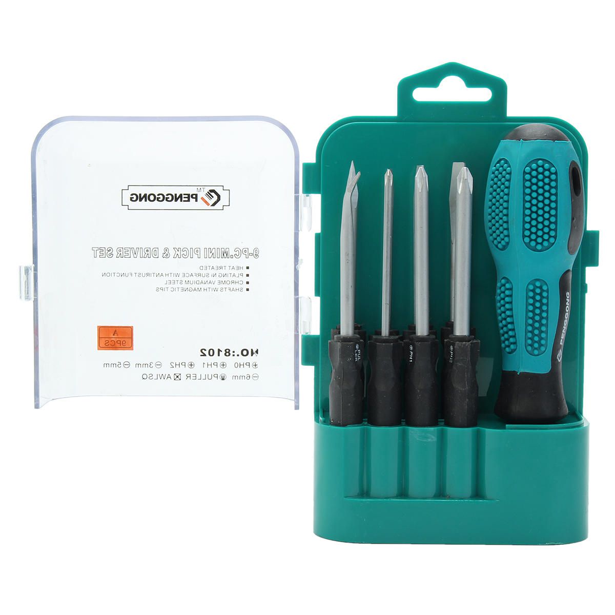 PENGGOOD 8102 9Pcs Magnetic Screwdrivers Kit Electronic