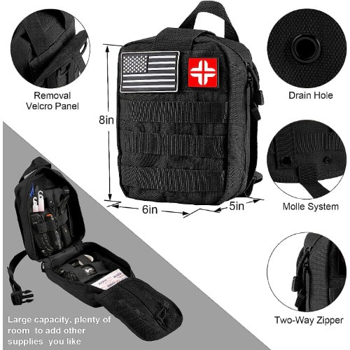Emergency Survival Kit And First Aid Kit -  Professional Survival Gear Molle Pouch - 121 Pcs