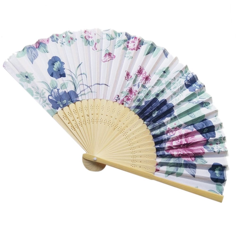 Folding Japanese Fan Women Fan Fan Pocket Chinese Hand Fashion Hand Colors Blossom Craft Hold Flower Summer Art Gifts Cherry 7