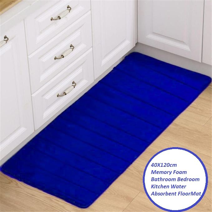 Soft Memory Floor Mat For Bathroom Bedroom & Kitchen BLUE