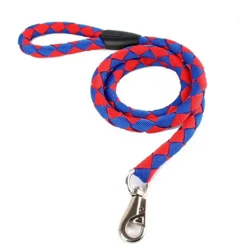 Nylon Dog Leash For Big Dogs - Red & Blue - 4ft
