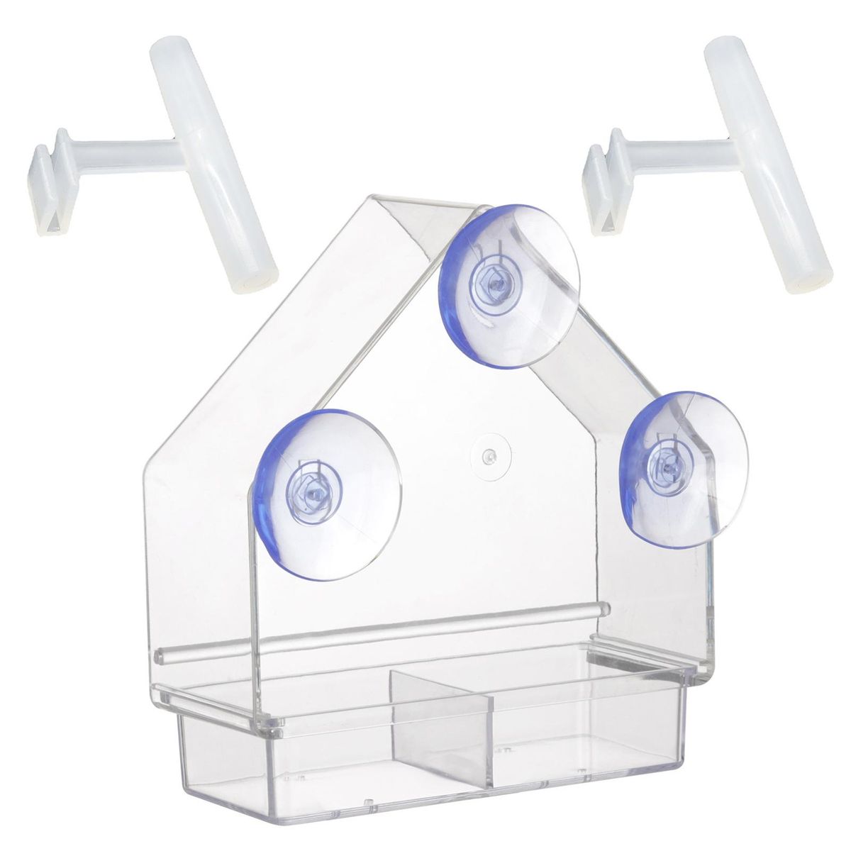 Window Bird Feeder Great Friction Perching Strip Parrot Feeder Clear