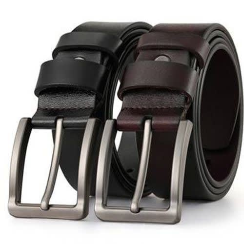 Men  Leather Belt 2 In 1 - Brown And Black