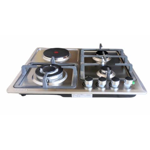 Stainless Steel 3 Gas 1 Electric Built In Hob -60Cm