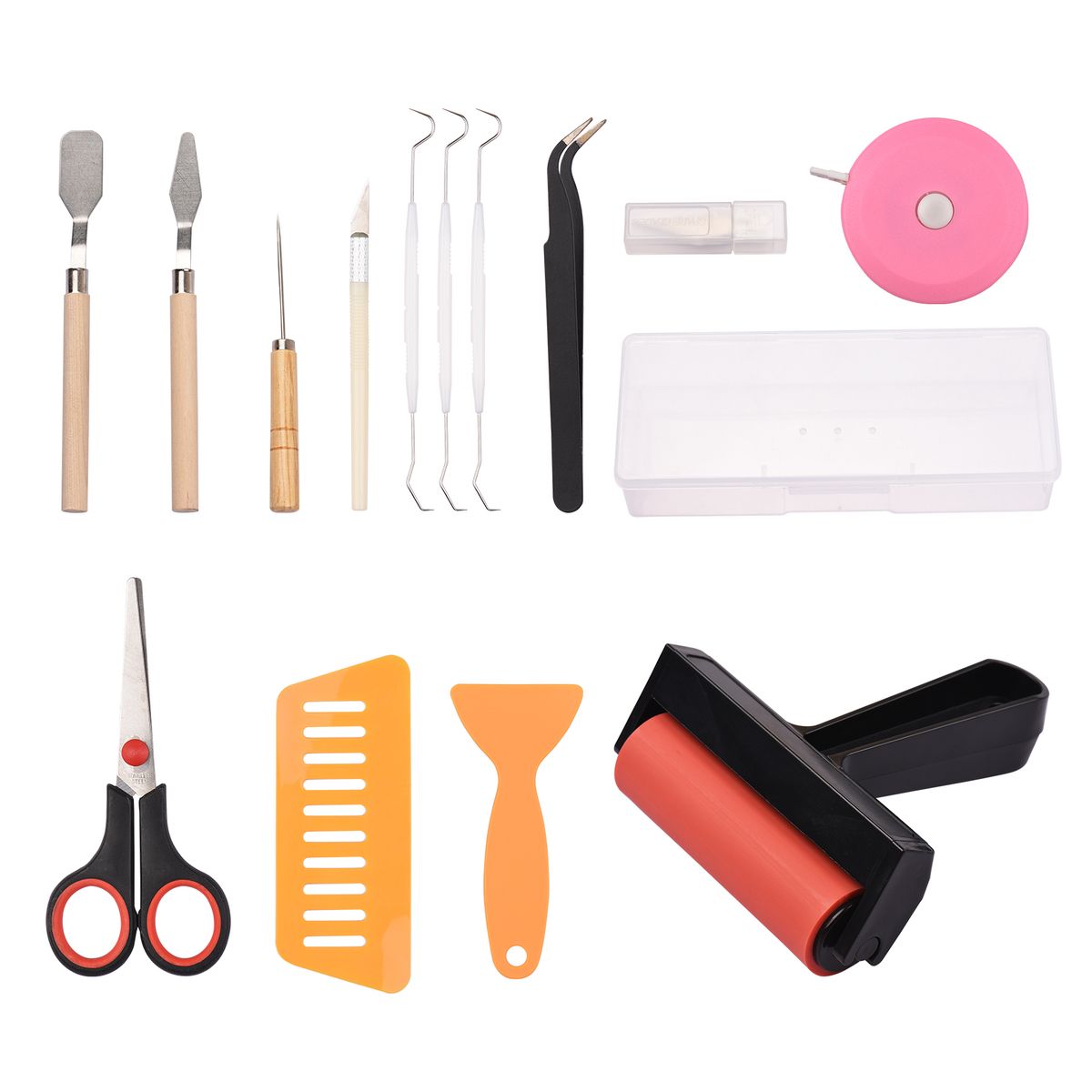 19pcs Craft Vinyl Weeding Tools Set With Brayer Tweezer