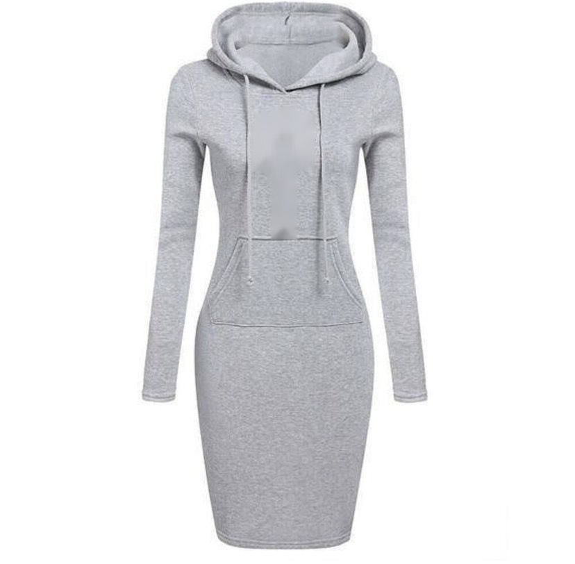 Grey Midi Gown Hoody For The Ladies