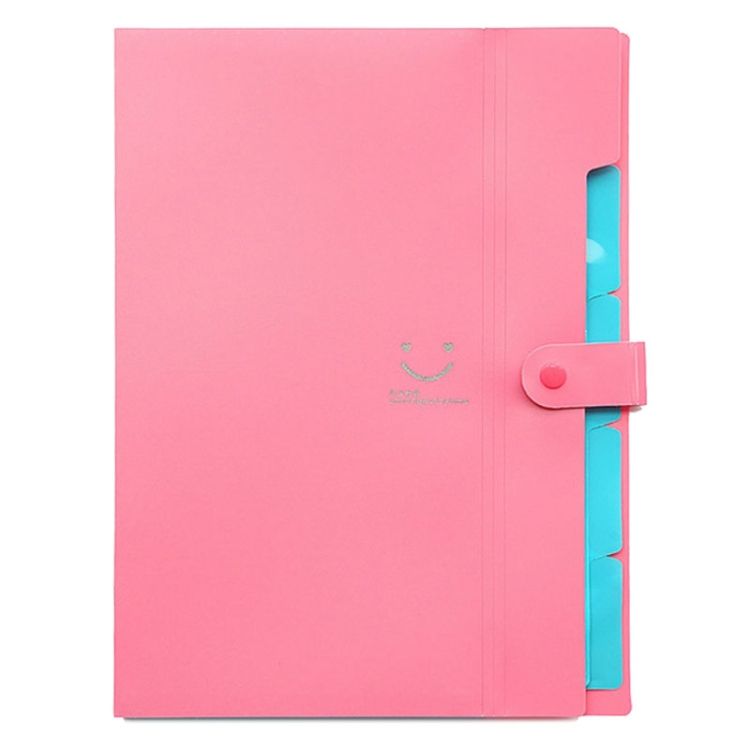 Candy-colored Smiling Face Multi-layer Portfolio Pouch Plastic Information Book File Folder