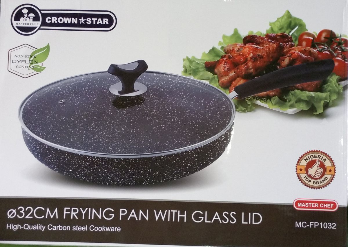 Big Non-Stick Frying Pan With Glass Lid