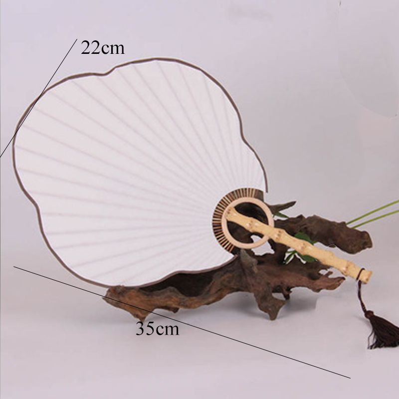 Decoration Bamboo Silk Paper Style Home Fan Printing Shooting Round For Props Pu Cloth Fashion Fan Material Old Collection