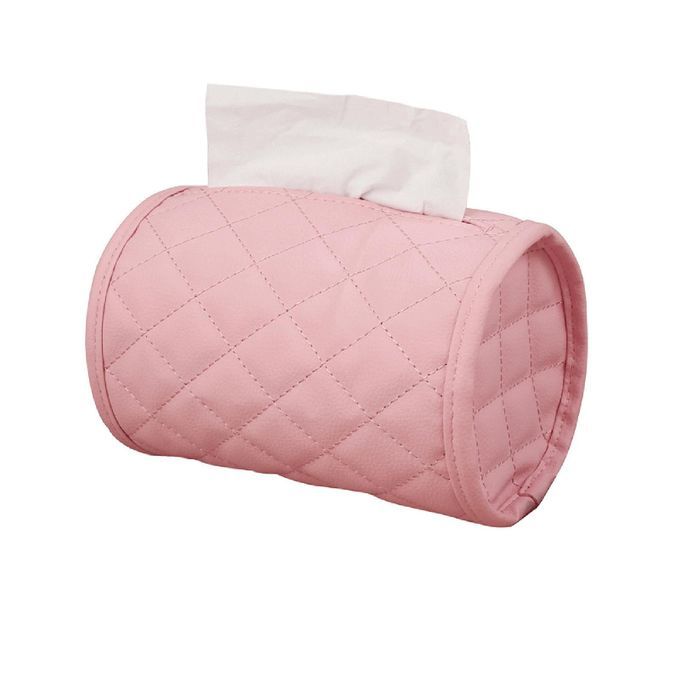 Napkin Box Soft With Zipper Microfiber Leather-Pink Red