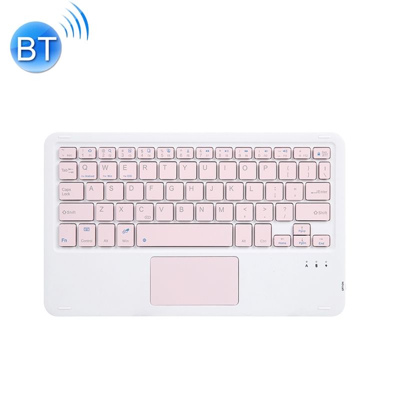 HB119B 10 Inch Universal Tablet Wireless Bluetooth Keyboard With Touch Panel (Pink)