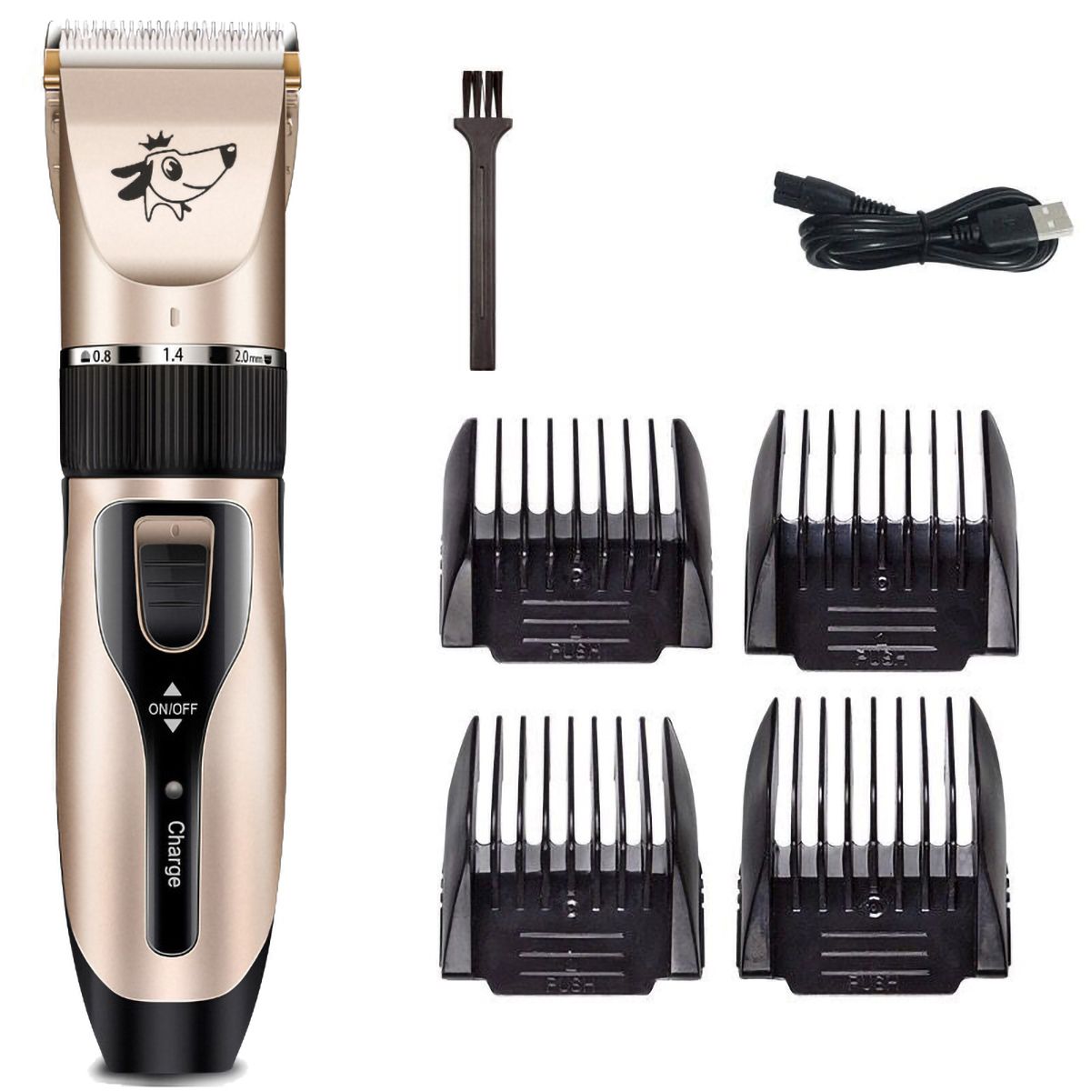 Electric Pet Hair Clipper USB Rechargeable Low Noise Dogs Cats Hair Trimmer  Grooming Set USB Cable