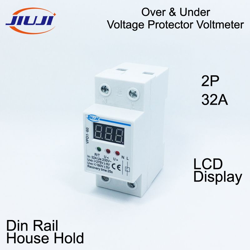 32A220V Automatic Reconnect Over & Under Voltage Protective