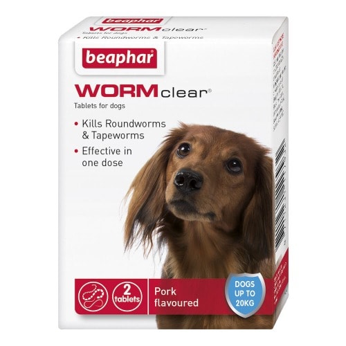 Wormclear&reg; Worming Tablets For Dogs - 2 Tabs - Up To 20kg