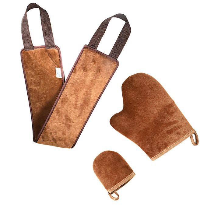 3Pcs Self Tanning Mitt Applicator Kit Face Tan Mitt Microfiber Sunless
