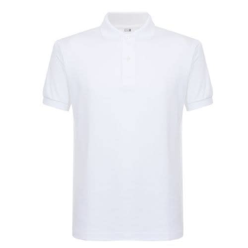 Collar Neck Polo T-shirt -white Plain Fitted