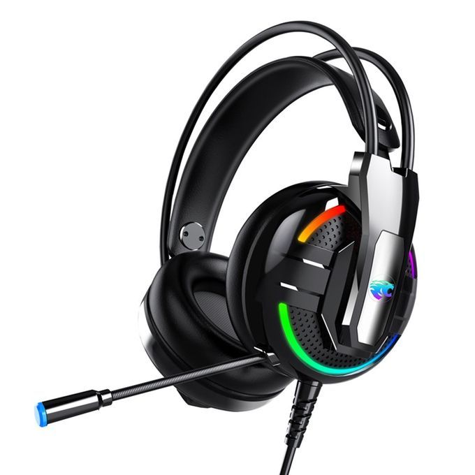 RGB   Gaming Headset Headphone Game  R B  Headphones With Mi Rophone-black