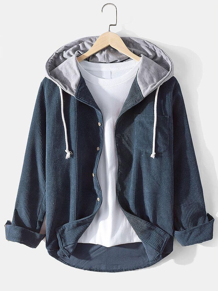 Custom-Made Blue Corduroy Shirt Only