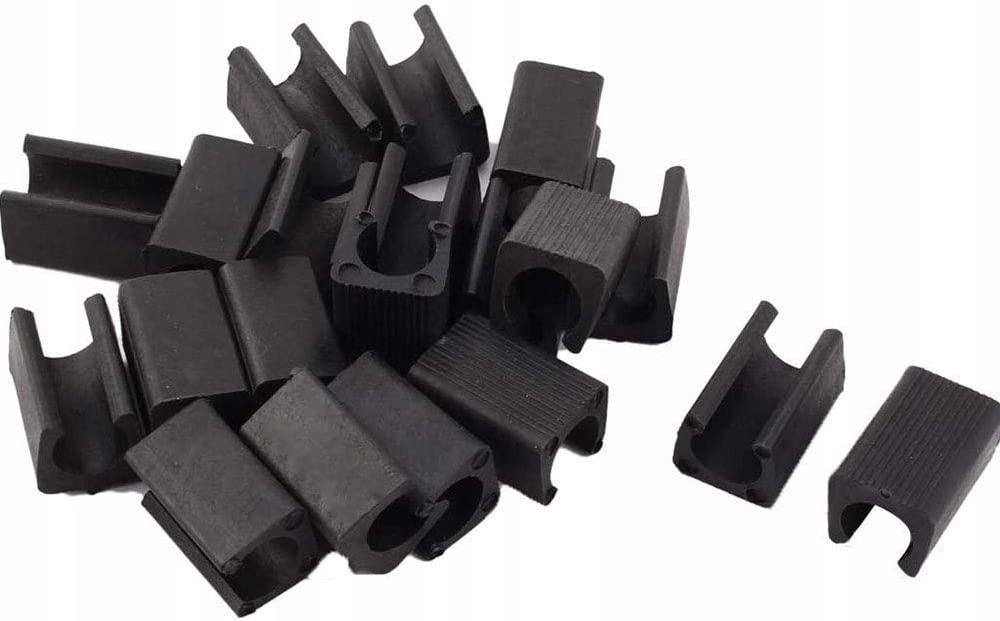 U Shaped Plastic Chair Leg U Shaped Floor Glides 12mm Diameter Tube Cap Cover Black for Tubular Steel Chairs (20pcs)