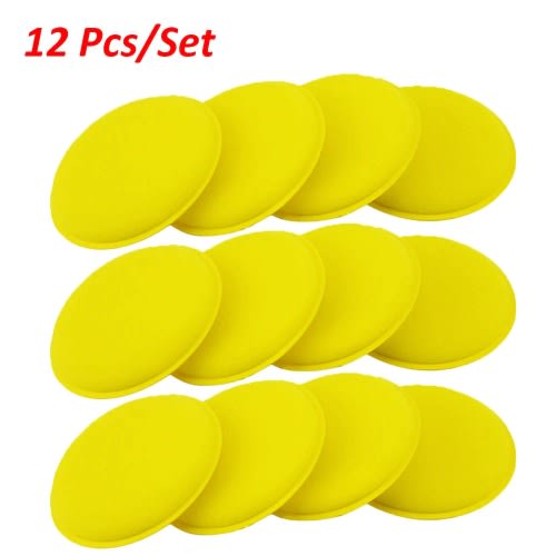 12pc High Density Car Waxing Polish Foam Sponge - Yellow