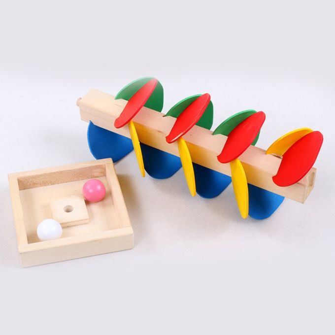 Montessori Edu Ational Toy Wooden Tree Marble Ball Run Tra K Game Hildren Toy-multi- Olor