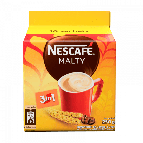 Nescafe 3in1 Malty Coffee - 250g X 10 Sachets