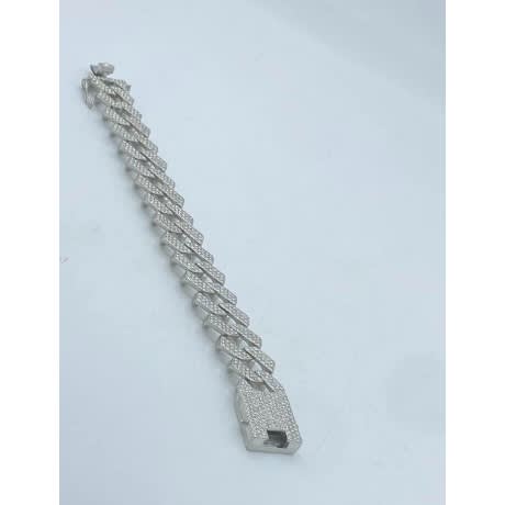 Iced Silver Stylish Men's Link Bracelet 22cm