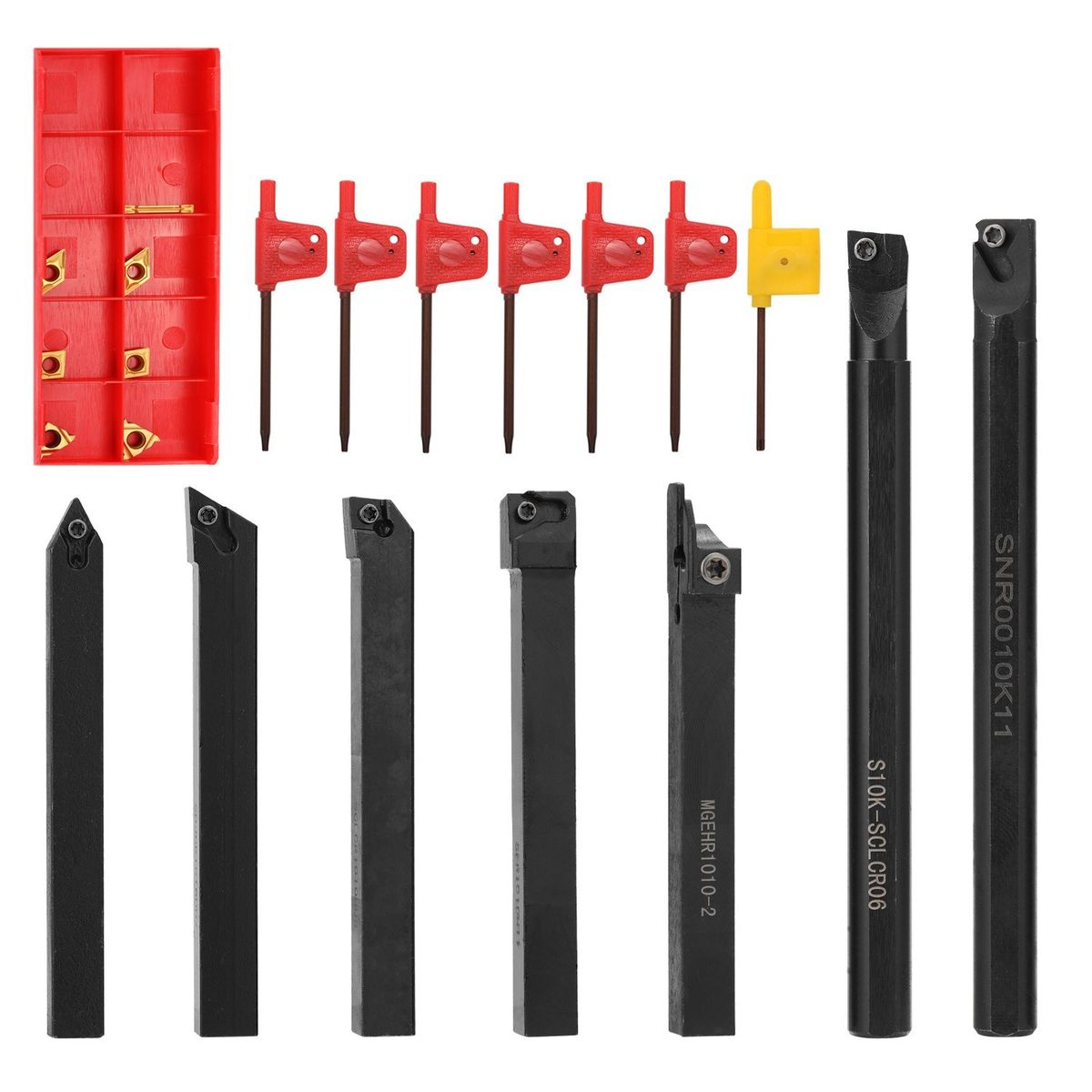 7pcs 10mm Shank Lathe Turning Tool Holder Boring Bar With