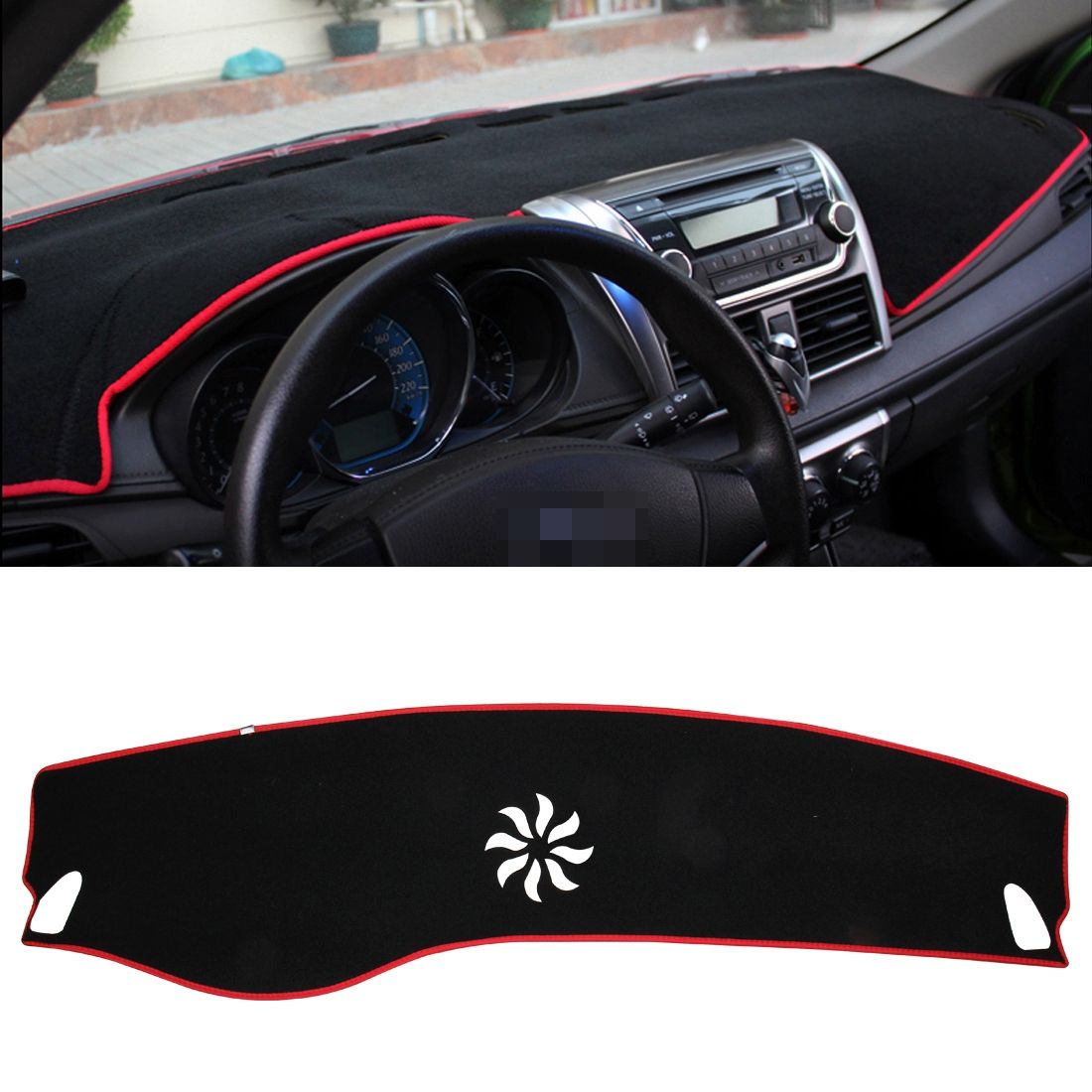 Car Dashboard Instrument Panel Sunscreen Car Mats Hood Cover For Mercedes-Benz C-Class 2015-2018 (Please Note The Model And Year)(Red)