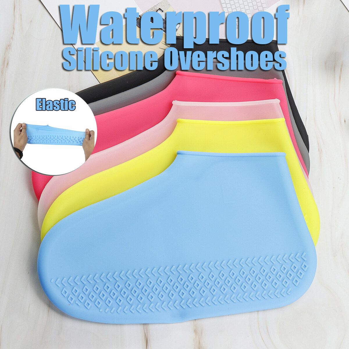 Resistant Silicone Overshoes Rain Waterproof Shoe Covers Boot Cover Black