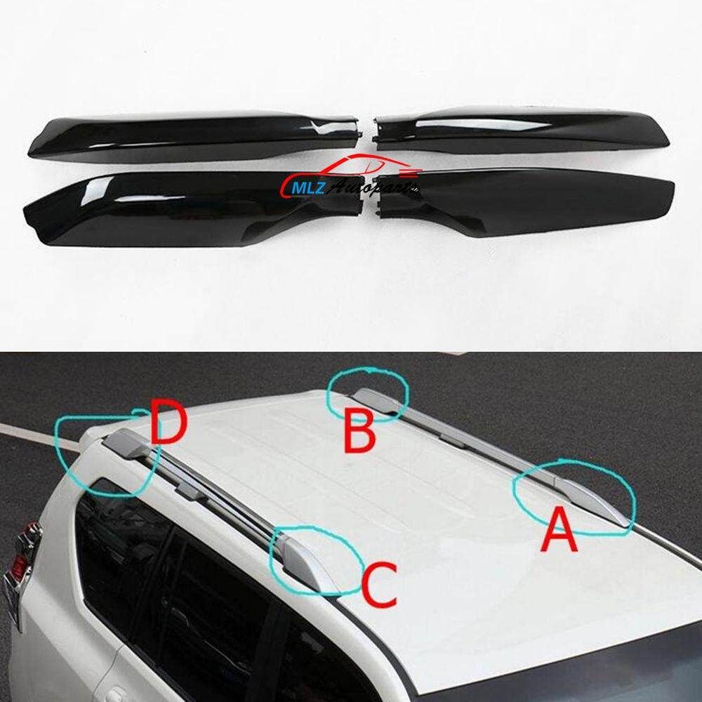 For Toyota Land Cruiser Prado FJ120 10-16 Roof Rack Rail End Cover Shell Replace Black (black)