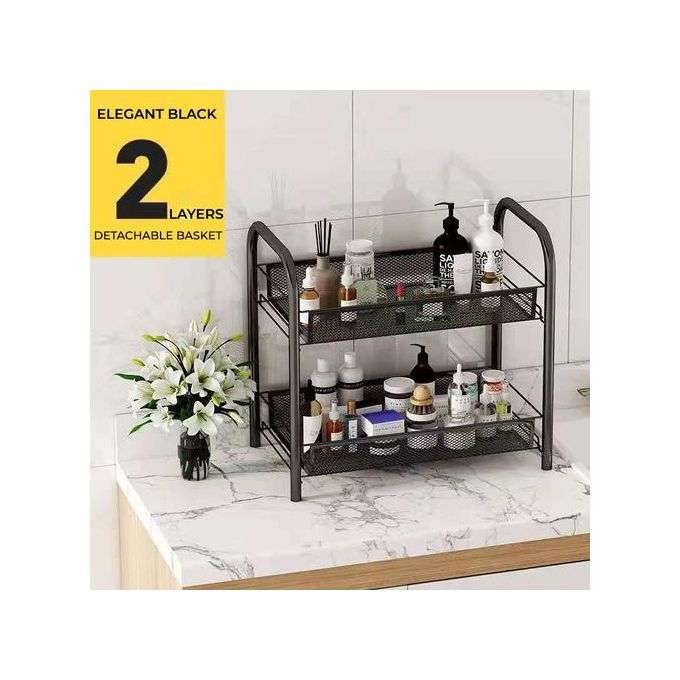 2 Layers Multi-Purpose Stainless Steel Shelf-Trolley Shelves