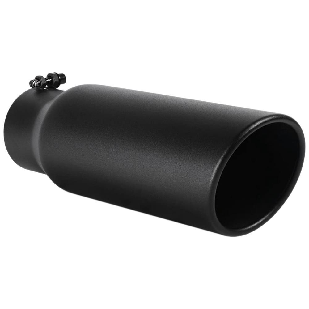 3 Inch Black Exhaust Tip, for Truck, 3x4x12 Inch Bolt/Clamp