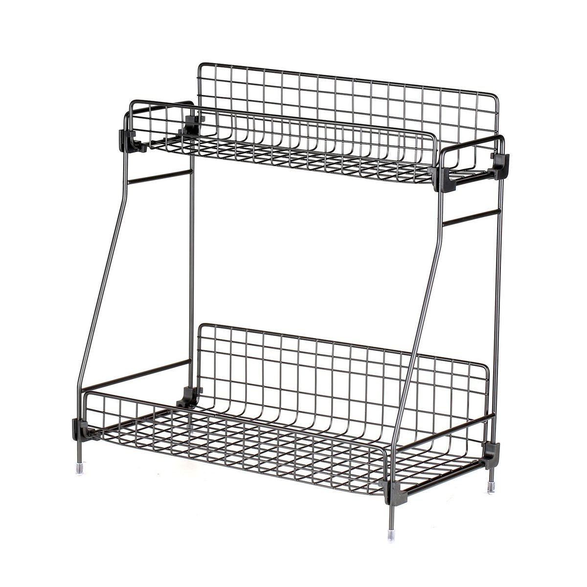 2-tier Storage Holder   Rack Iron Net Basket Storage Shelf