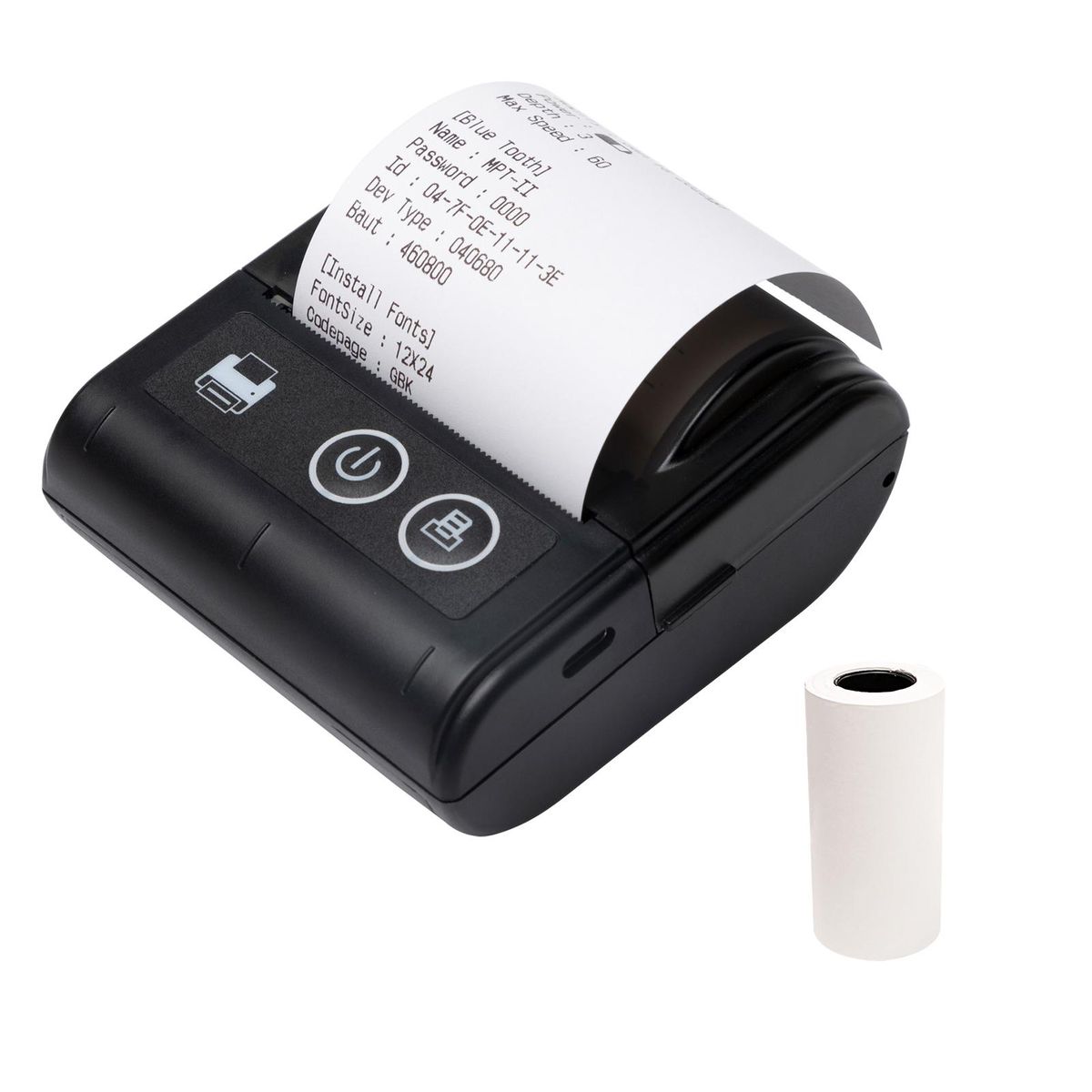 Portable Mini Thermal Receipt Printer USB & BT Connection 2 inches 57mm Wireless Printer High Speed with 1 Roll Paper Inside Compatible with iOS Android Windows for Restaurant Sales Retail Shop