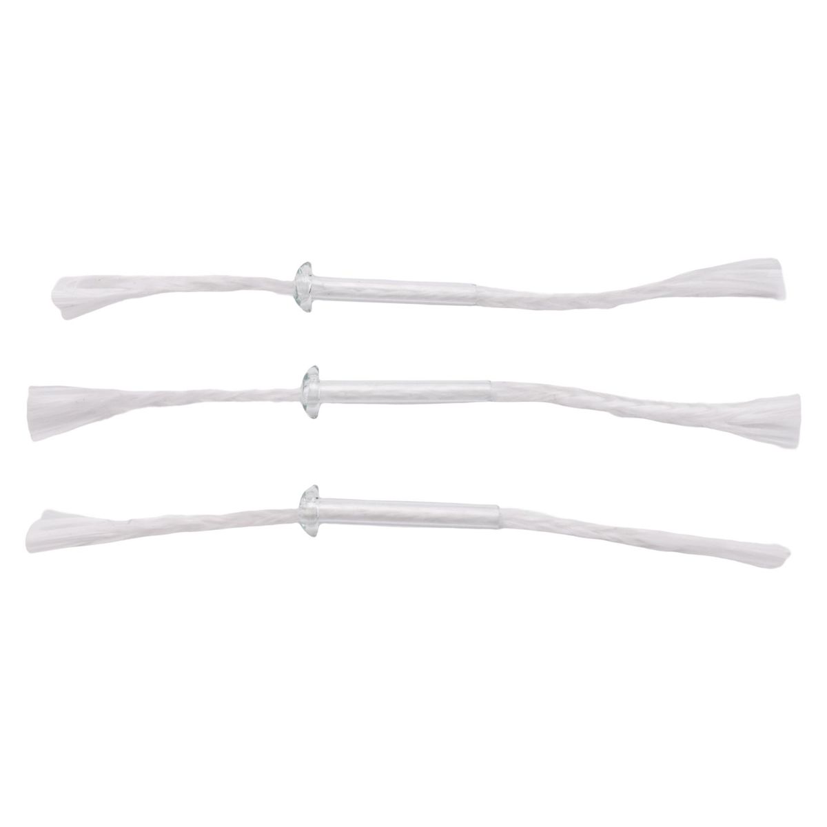 3Pcs Glass Tube Oil Lamp Wick Holder Adapter with 47 Inch Round Cotton Wick White