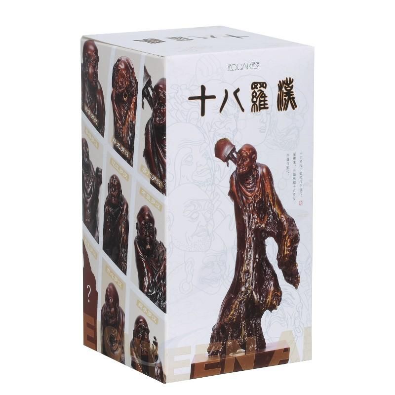 Tomfeel Eighteen Disciples of the Buddha Sculpture Blind Box Root Carving Resin Statue Buddhist Art Handicraft Decoration Office Small Ornaments Gifts