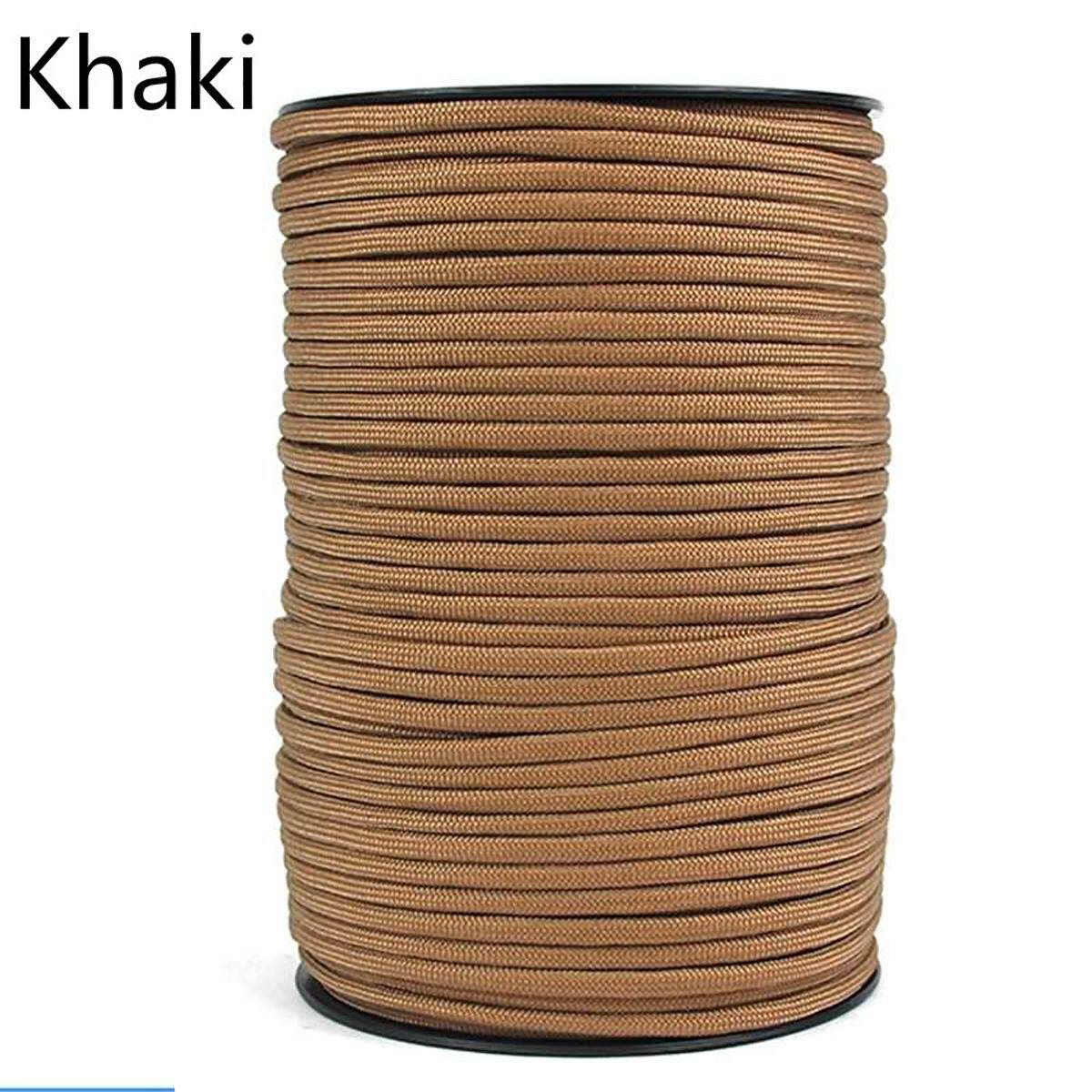 100M 550 Paracord Parachute Cord Lanyard 9Strand Parachute Rope Outdoor Camping Or Climbing Supplies Khaki