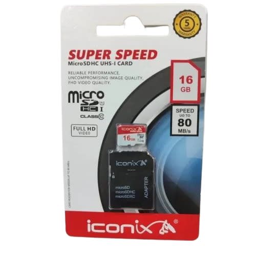 Iconix Microsd Card - 16GB 80mbs
