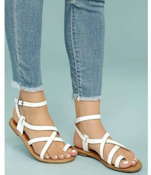 Classy Leather Sandals - White