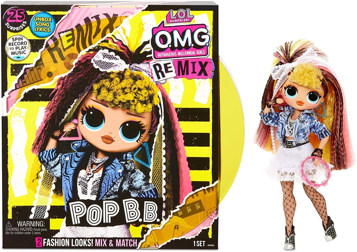 OMG Remix Pop B.B. Fashion Doll, Plays Music, With Extra Outfit And 25 Surprises