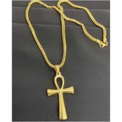 Carpet Chain And Cross Pendant - 16"
