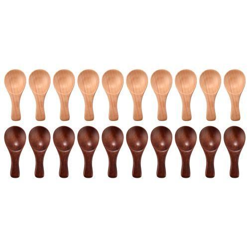 20 Pieces Small Wooden Spoons Mini Condiments