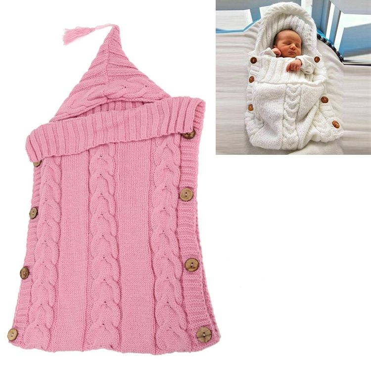 Children Sweater Wooden On Tassel Hat Baby Hooded Sleeping Bag-ONE SIZE FITS ALL