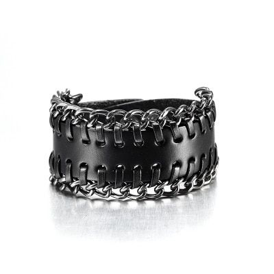 High Quality Men's Pu Barcelets Black Brown Rock Arm Warmer