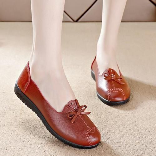 Ladies FashionCasual Flat Shoes Office Shoes-Brown