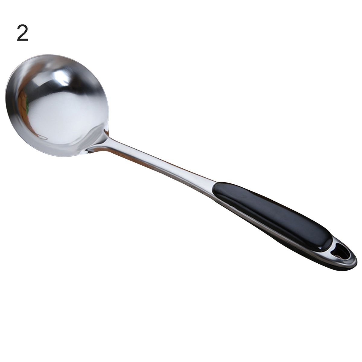 Stainless Steel Soup Spoon Colander Long Handle Spatula-